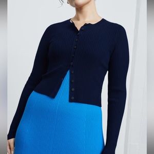 Like-new Everlane Ribbed Cropped Cardigan